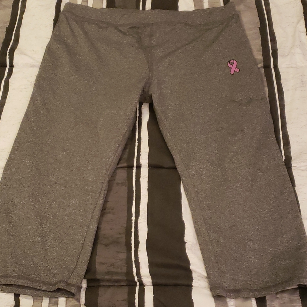💝Womens beast cancer awareness plus size work out capris